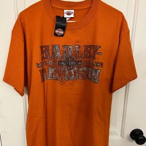 Orange Harley Davidson mens tee